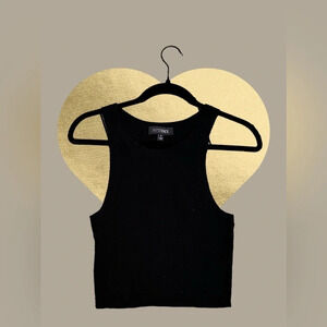 Intermix Women’s Black Knit Ribbed Cropped Tank Size M